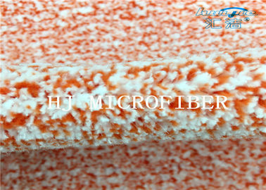 Tissu de corail tricoté mélangé orange d'ouatine de Microfiber avec le fil dur en nylon
